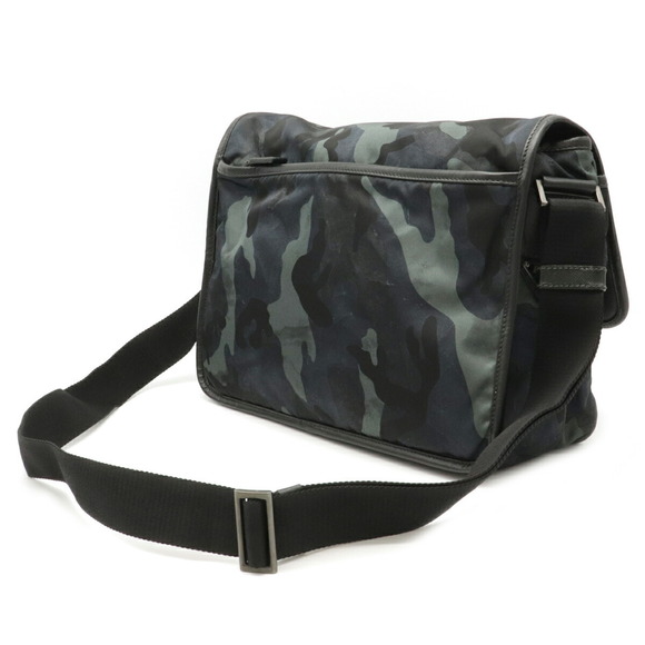 Prada Camouflage Bag Leather Multicolor Nylon Messenger Blue - Picture 1 of 5
